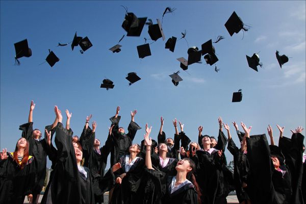 Students on university campus